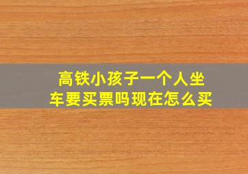 高铁小孩子一个人坐车要买票吗现在怎么买