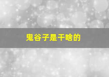 鬼谷子是干啥的