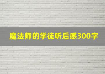 魔法师的学徒听后感300字