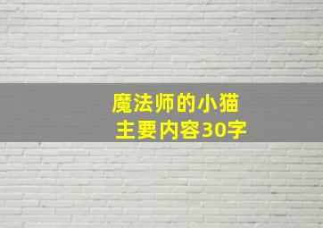 魔法师的小猫主要内容30字