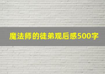 魔法师的徒弟观后感500字