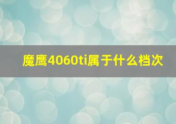 魔鹰4060ti属于什么档次