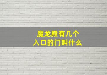 魔龙殿有几个入口的门叫什么