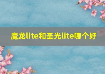 魔龙lite和圣光lite哪个好