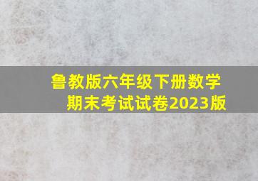 鲁教版六年级下册数学期末考试试卷2023版