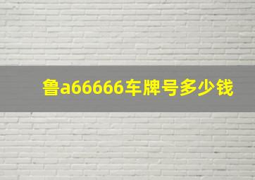 鲁a66666车牌号多少钱