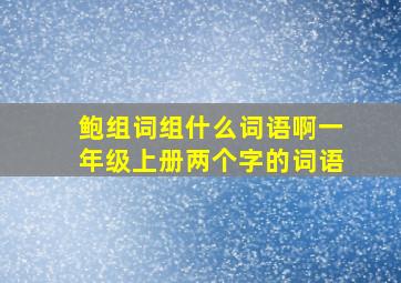 鲍组词组什么词语啊一年级上册两个字的词语