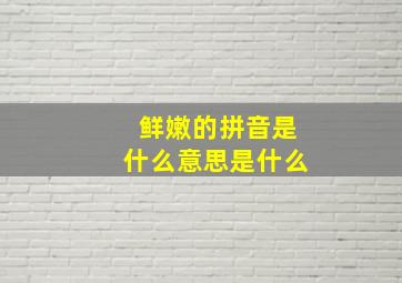 鲜嫩的拼音是什么意思是什么