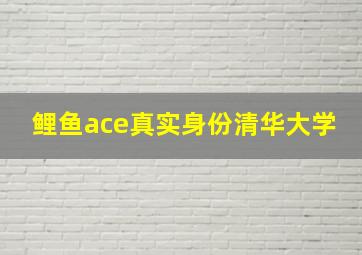 鲤鱼ace真实身份清华大学