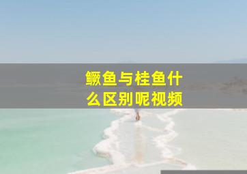 鳜鱼与桂鱼什么区别呢视频