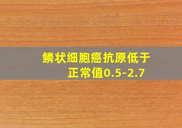 鳞状细胞癌抗原低于正常值0.5-2.7