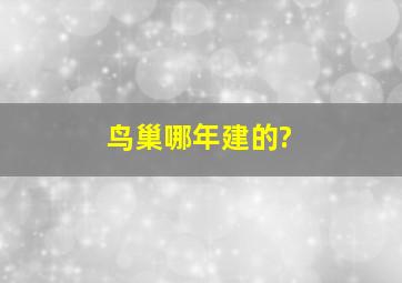 鸟巢哪年建的?