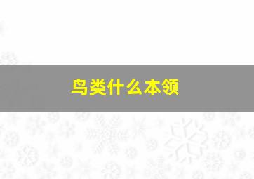 鸟类什么本领