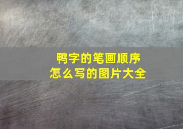 鸭字的笔画顺序怎么写的图片大全