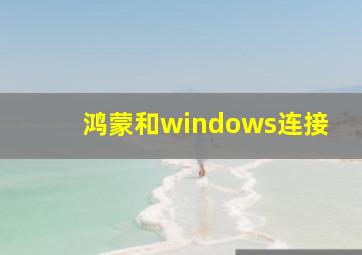 鸿蒙和windows连接