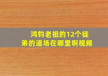 鸿钧老祖的12个徒弟的道场在哪里啊视频