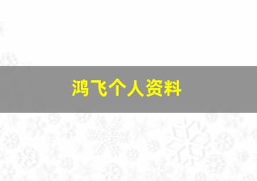 鸿飞个人资料