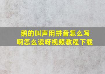 鹅的叫声用拼音怎么写啊怎么读呀视频教程下载