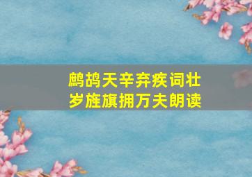 鹧鸪天辛弃疾词壮岁旌旗拥万夫朗读