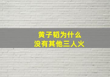 黄子韬为什么没有其他三人火