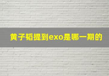 黄子韬提到exo是哪一期的