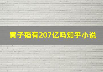 黄子韬有207亿吗知乎小说