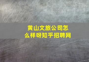 黄山文旅公司怎么样呀知乎招聘网