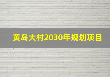 黄岛大村2030年规划项目