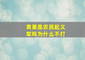 黄巢是农民起义军吗为什么不打