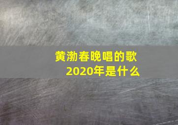 黄渤春晚唱的歌2020年是什么