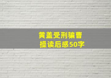 黄盖受刑骗曹操读后感50字