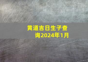 黄道吉日生子查询2024年1月