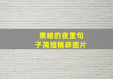 黑暗的夜里句子简短精辟图片