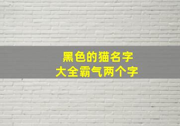 黑色的猫名字大全霸气两个字