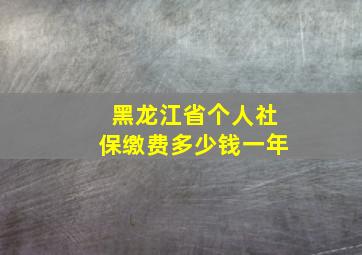 黑龙江省个人社保缴费多少钱一年