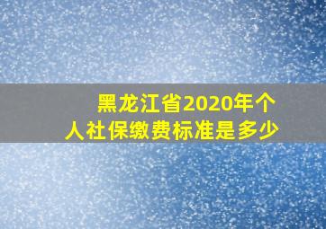 黑龙江省2020年个人社保缴费标准是多少