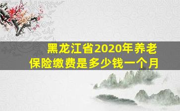 黑龙江省2020年养老保险缴费是多少钱一个月