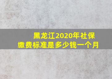 黑龙江2020年社保缴费标准是多少钱一个月