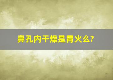 鼻孔内干燥是胃火么?