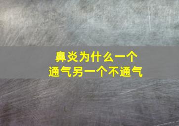 鼻炎为什么一个通气另一个不通气