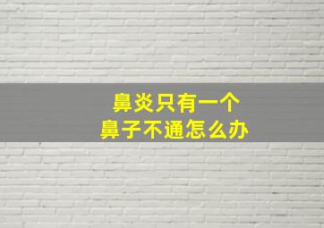 鼻炎只有一个鼻子不通怎么办