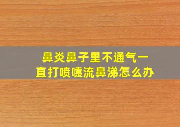 鼻炎鼻子里不通气一直打喷嚏流鼻涕怎么办