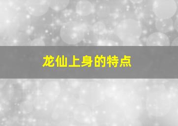 龙仙上身的特点