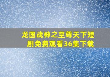 龙国战神之至尊天下短剧免费观看36集下载