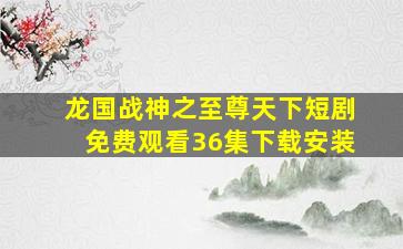 龙国战神之至尊天下短剧免费观看36集下载安装