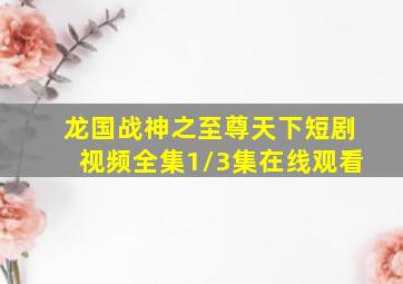 龙国战神之至尊天下短剧视频全集1/3集在线观看