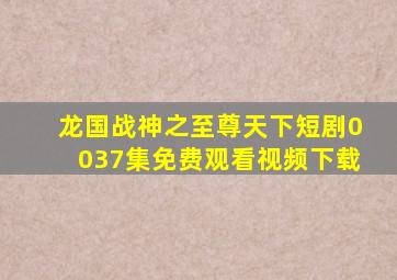 龙国战神之至尊天下短剧0037集免费观看视频下载