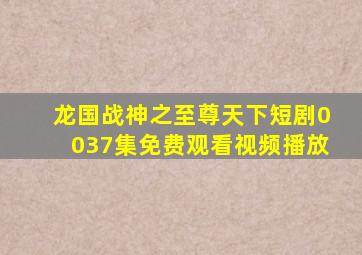 龙国战神之至尊天下短剧0037集免费观看视频播放