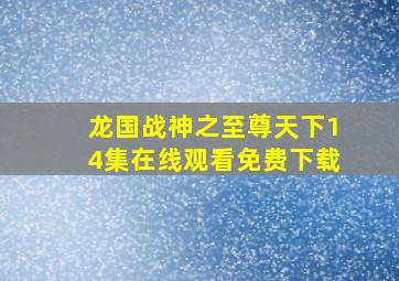 龙国战神之至尊天下14集在线观看免费下载