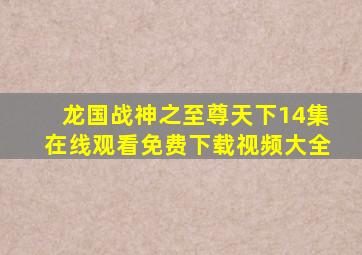 龙国战神之至尊天下14集在线观看免费下载视频大全